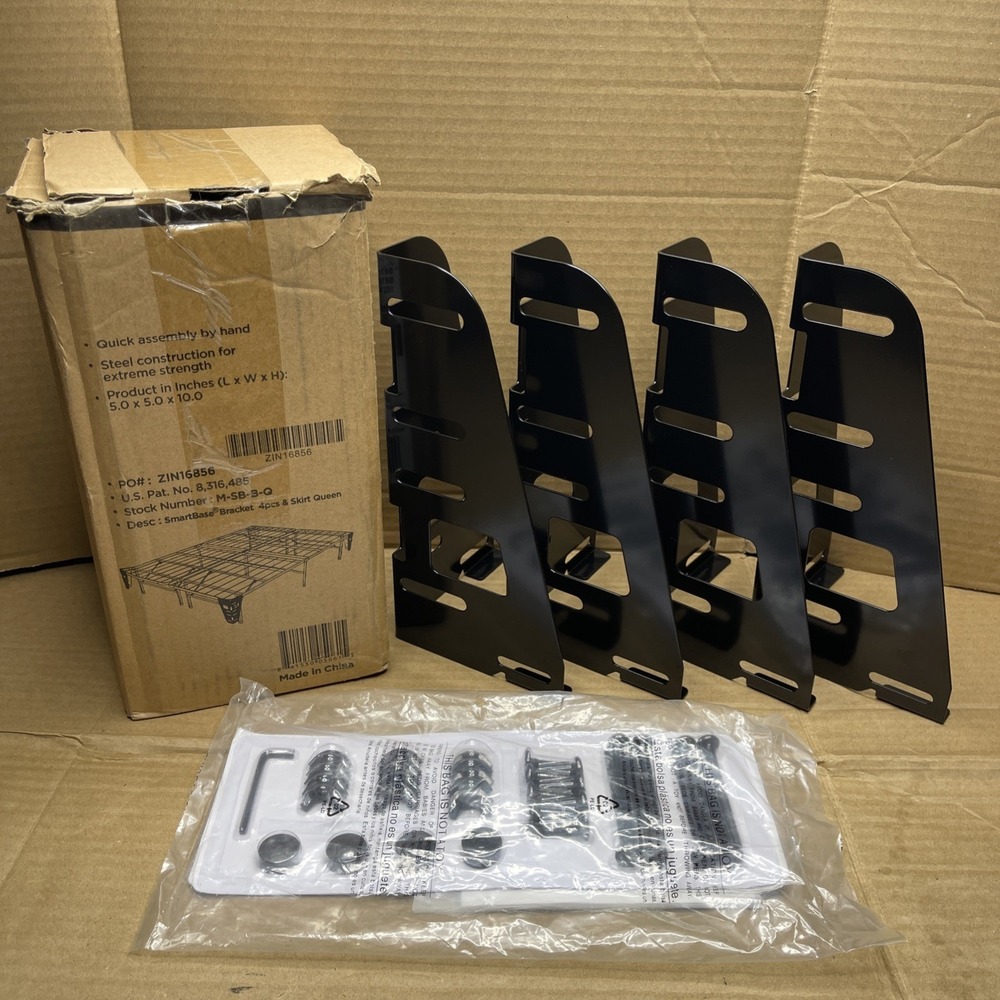 Zinus SmartBase Bed Frame Brackets 4 Pack 10 Inch Steel Open Box